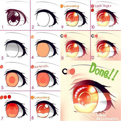 Eye Coloring Tutorial By Shiirotakee Anime Eye Drawing Anime