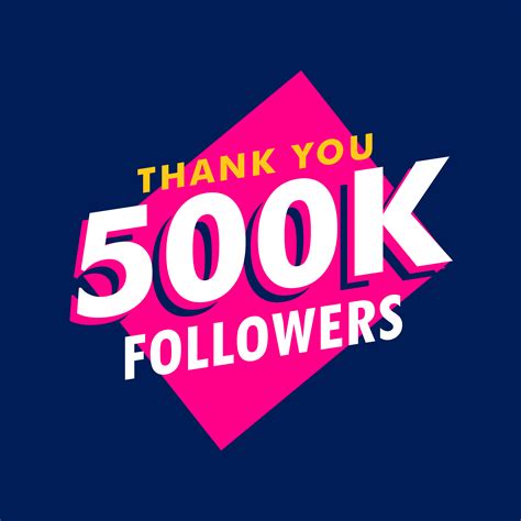 500k Followers Thank You Message In Funky Style Download Free Vector