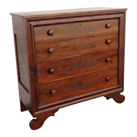 Late 1800s Empire Flame Mahogany Chest Of Drawers Mahogany Chest Of Drawers Solid Wood