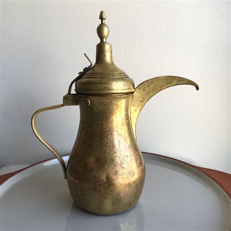 Vintage Brass Dallah Coffee Pot Coffee Pot Turkish Teapot Etsy