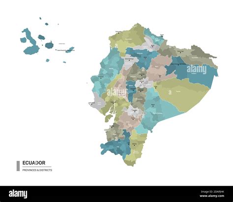 Ecuador Higt Detailed Map With Subdivisions Administrative Map Of