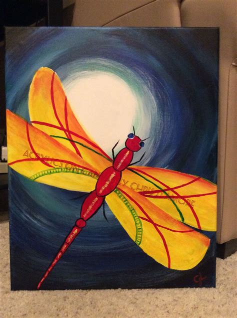 Dragonfly Done With Acrylics On Canvas I Love How This Turned Out