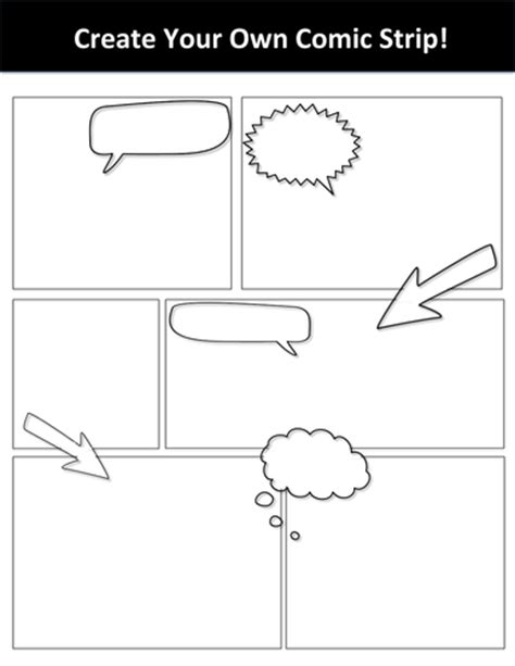 Blank Create Your Own Comic Strip Template By