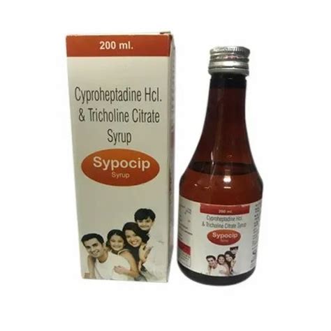 Cyproheptadine Hcl And Tricholine Citrate Syrup 200 Ml At Rs 26bottle