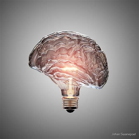 Light Bulb Brain By Johan Swanepoel Redbubble