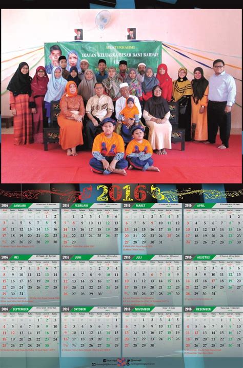 Kalender 2016 Masehi 1437 1438 Hijriah Special Edition Dan Polos