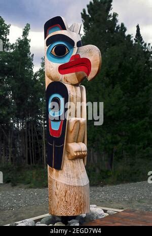 Canada Yukon Territory Teslin Tlingit Heritage Center Totem Pole
