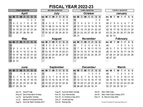 Fiscal Calendar July 2023 Through June 2022 Calendar With Holidays