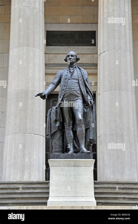 George Washington Monument In Front Of Federal Hall Wall Street