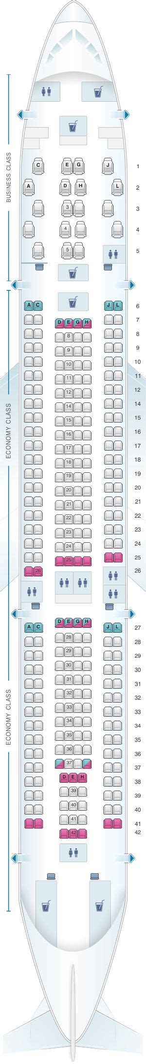 Seat Map Iberia Airbus A330 200 Hawaiian Airlines