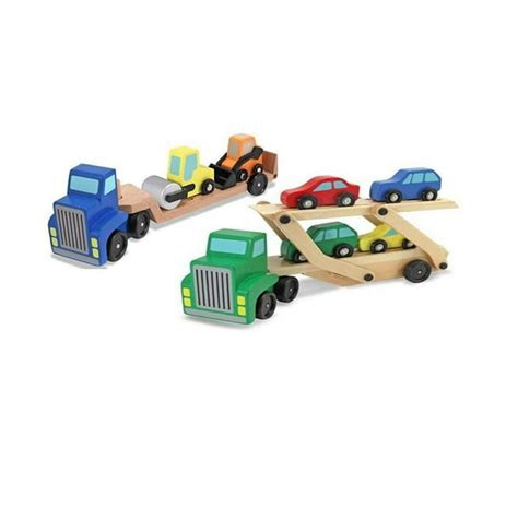 Melissa And Doug Car Carrier And Low Loader Bundle