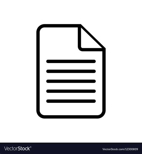 Document Icon On White Royalty Free Vector Image