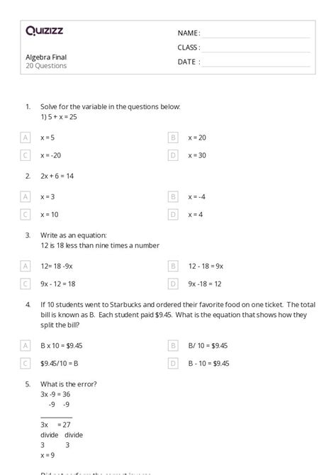50 Math Worksheets For 10th Grade On Quizizz Free And Printable