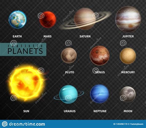 Realistic Planets Solar System Planet Space Universe