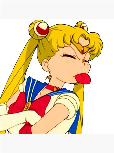 Sailor Moon Tongue Out Poster By Snailhunter66 Redbubble