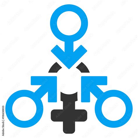 Triple Penetration Sex Icon Vector Style Is Bicolor Flat Iconic Symbol
