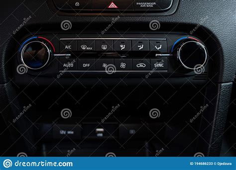 Automatic Car Air Conditioner Control Panel Stock Image Image Of