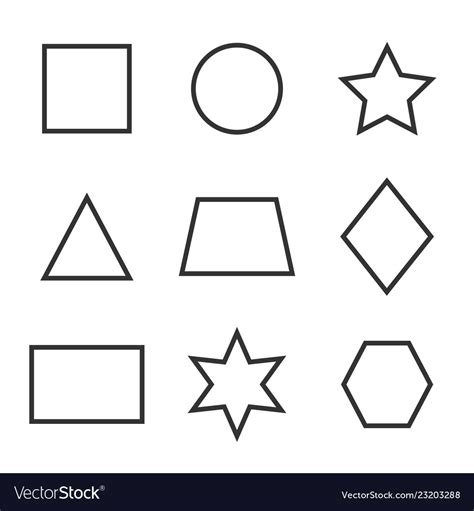 Basic Geometric Shapes Icon Set Royalty Free Vector Image