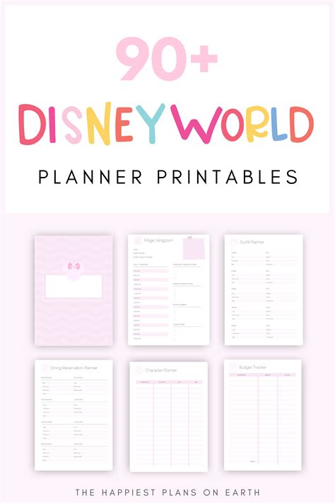 Disneyworld Vacation Planner With 90 Printable Templates For Planning A