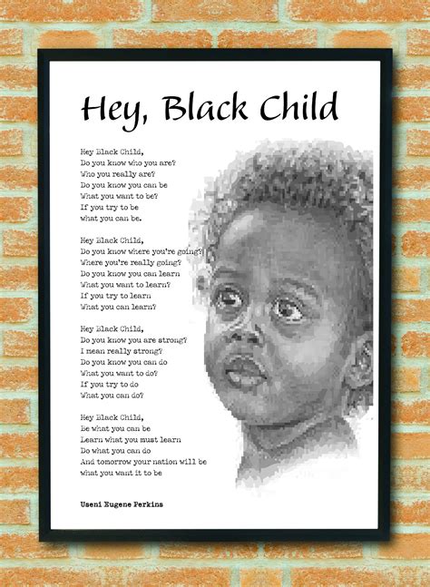 Hey Black Child Black African American Inspirational Poem For Etsy Uk