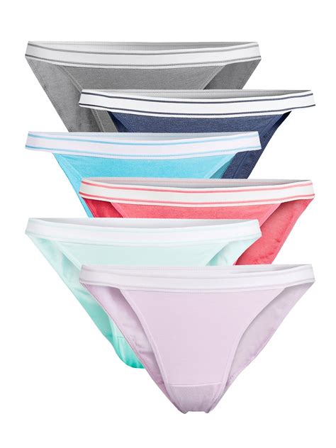 Secret Treasures Women's Cotton String Bikini Panties, 6-Pack – Walmart