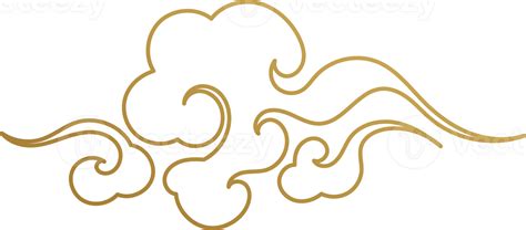 Chinese Cloud Gold Outline 15098485 Png