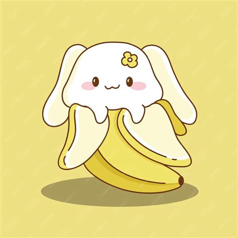 Premium Vector Cute Bunny In A Banana Cartoon Illustration Vector
