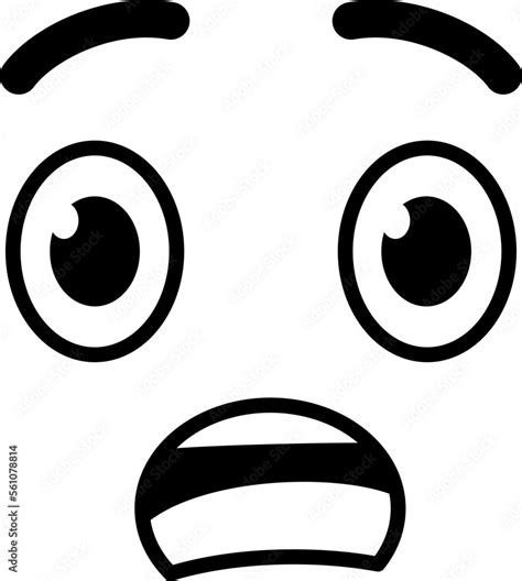Shocked Face Expression Unexpected Emotion Comic Doodle Stock Vector