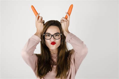 Grimacing Funny Girl Stock Image Image Of Single Confused 17175281