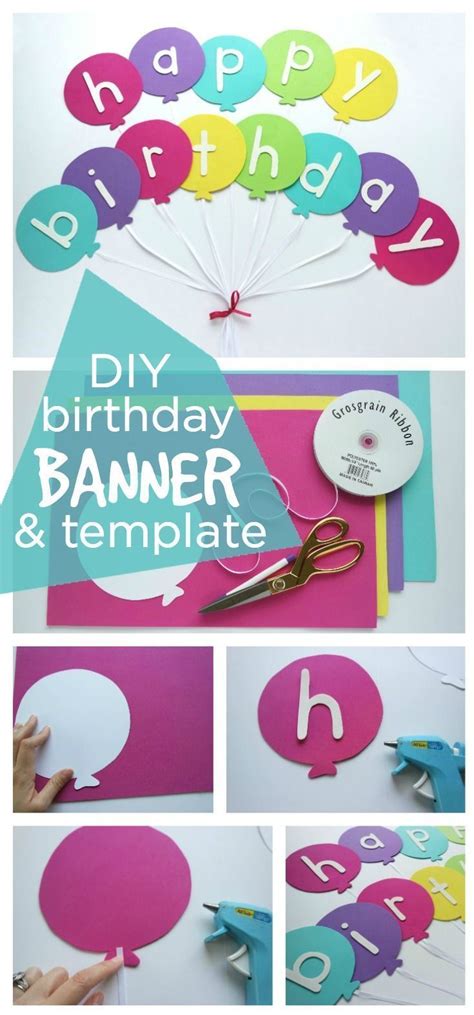 Diy Party Banner Birthday Banner Template Happy Birthday Balloon
