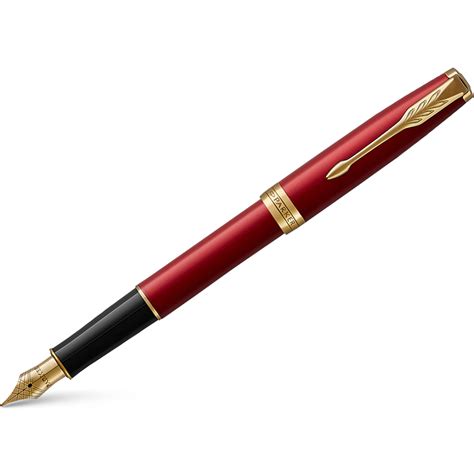 Parker Sonnet Red Lacquer With Gold Trim Fountain Pen Pen Boutique Ltd