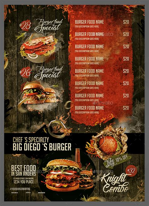 menu burger bar  monkeybox graphicriver