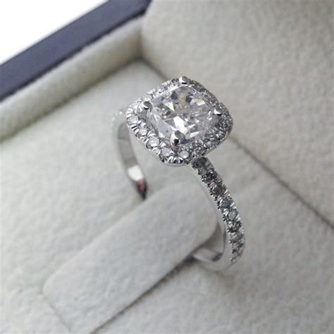 1 Carat Cushion Cut Halo Engagement Ring Wedding And Bridal Inspiration