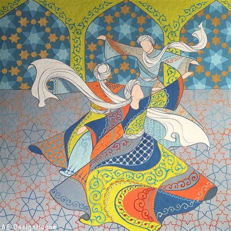 Original Painting Whirling Dervish Sufi Dance By Aedesignhouse