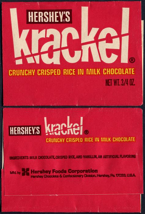 Hersheys Krackel 3 4 Oz Candy Bar Wrapper 1970s Flickr