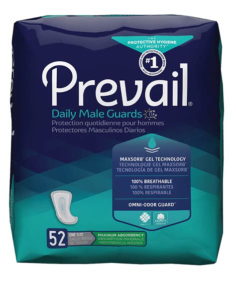 Prevail Daily Male Guards Male Incontinent Pad 125 L Contoured Pv 811
