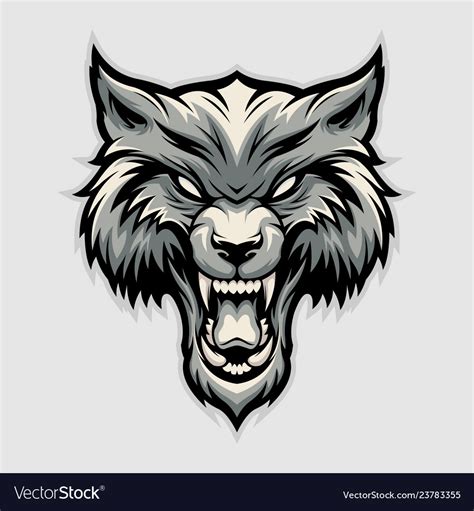 Angry Wolf Head Image Royalty Free Vector Image