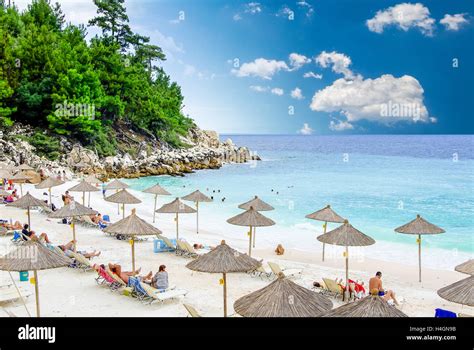 Marble Beach Saliara Beach Thassos Islands Greece White Beach