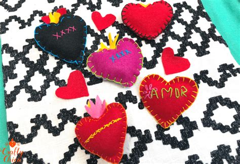 Stitched Felt Hearts
