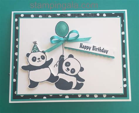 Stampin Up Party Pandas Sab 2018 Panda Card Kids Birthday Cards