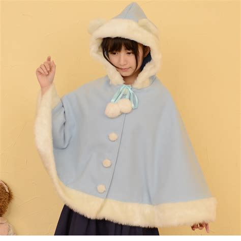 Japanese Kawaii Sweet Hooded Cloak Coat Hooded Cloak Clothes Coat