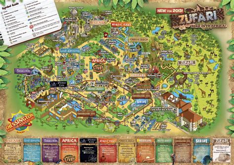 Chessington World Of Adventures Theme Park Map 2013 With New Zufari