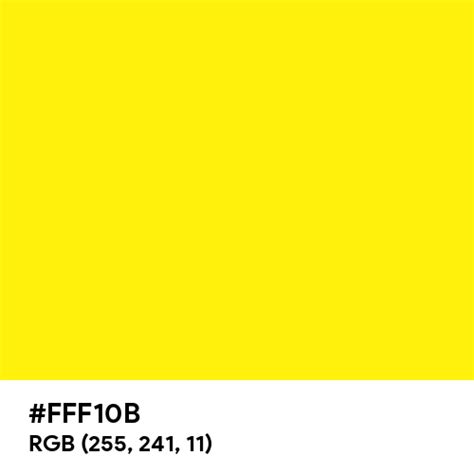 Yellow Cmyk Color Hex Code Is Fff10b