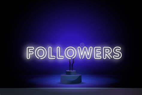 Neon Followers Vector Realistic Isolated Neon Sign Of Follow Button
