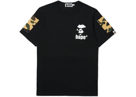 Bape 1st Camo Sleeve Pocket Tee Black Mens Ss19 Us