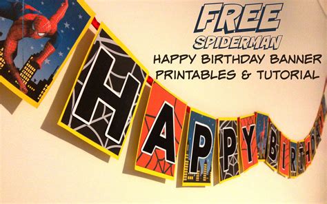 Free Spiderman Happy Birthday Banner Printable