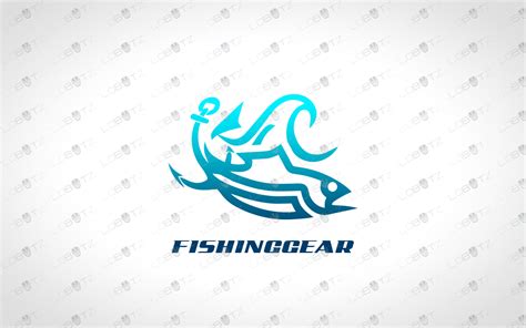 Modern And Creative Fish Gear Fishing Logo For Sale Lobotz Ltd