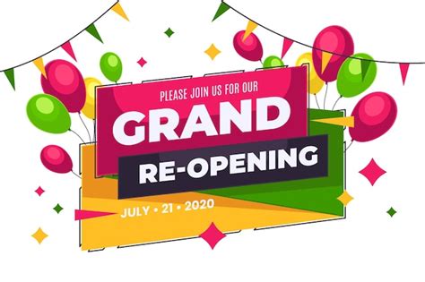 Free Vector Grand Re Opening Horizontal Banner