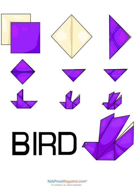 Coloring Page Origami Easy Origami Bird Easy Origami Bird