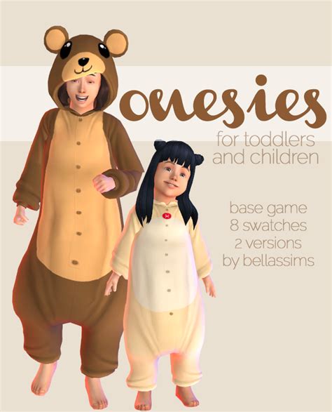 Bear Onesie For Children And Toddlers Bellassims På Patreon Sims 4